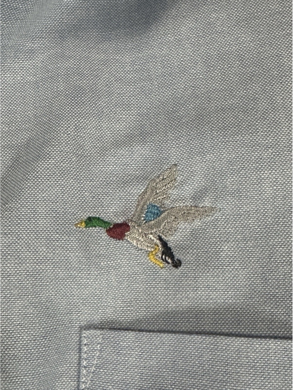 Vintage Arrow Sportsman Blue Button Down Shirt Pockets Embroidered Duck 15.5 Med